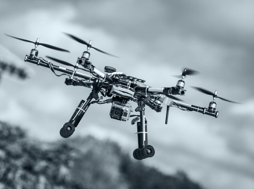 Professional camera drone used for aerial photography